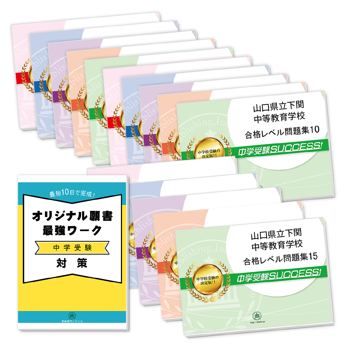山口県 下関 中等合格レベル問題集 中学 入試 入学試験 願書ワーク 全17冊