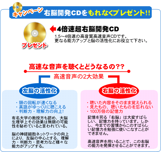 右脳開発CDプレゼント